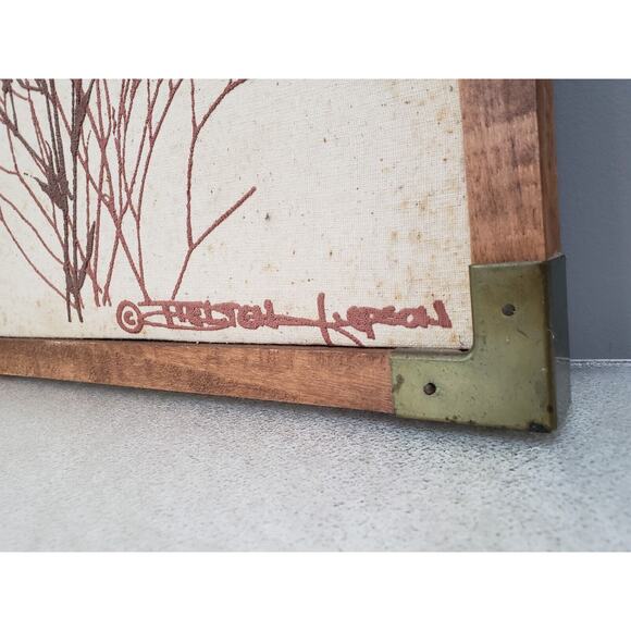 Vintage 1980 SHELTON JEPSON Hand Screen Print Framed MCM Wall‎ Decor Mid Century - Picture 4 of 12